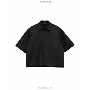 HYPNOTISM | RELAXED-FIT DENIM SHIRT - Áo sơ mi denim tay ngắn dáng rộng, form boxy chất dày dặn