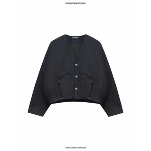 HYPNOTISM | CURVE DENIM CARDIGAN - Áo khoác cài khuy denim form rộng unisex