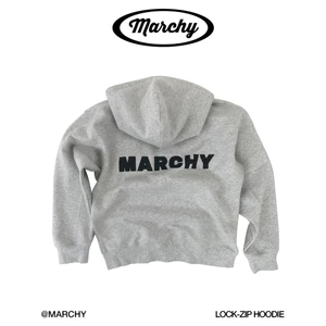 MARCHY - Lock Zip Hoodie - Áo khoác dây kéo khóa gài cổ
