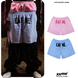 Quần Đùi Họa Tiết Kẻ Sọc ATE Shorts XXME - Màu Hồng/ Xanh Dương