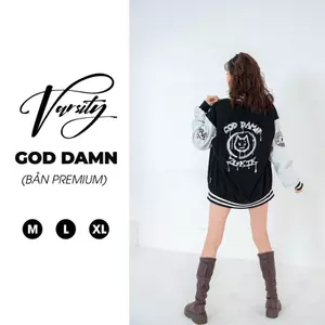 Áo varsity Zukik God Damn - Premium