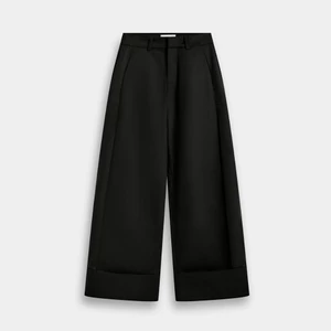 ELEVEN - Quần tây unisex suông dài lật lai Cuffed Wide-leg Pants