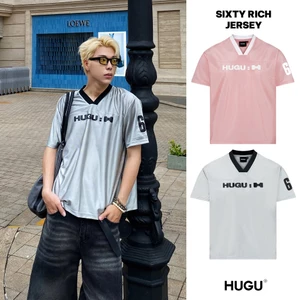 Áo thun bóng chiếu màu xám, hồng, form boxy, rộng rãi, thoáng mát, unisex local brand HUGU - SIXTY RICH JERSEY