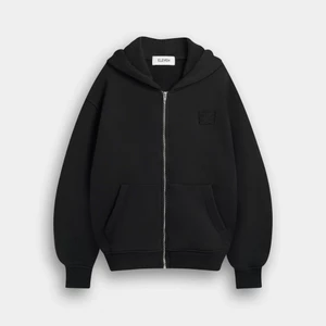 Eleven - Áo Nỉ Unisex Nam Nữ Có Nón Cài Khoá Thêu Đắp Giống Mono | Màu Đen