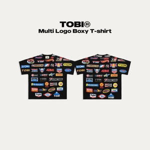 Áo Thun In Tràn Logo TOBI Boxy