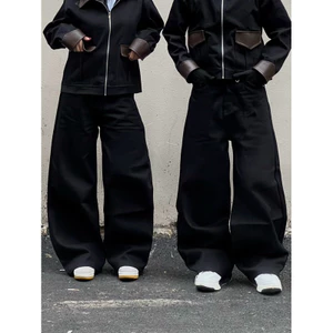 Quần Jean ống rộng form to WIDE LEG Pants THEBROTHERS màu đen