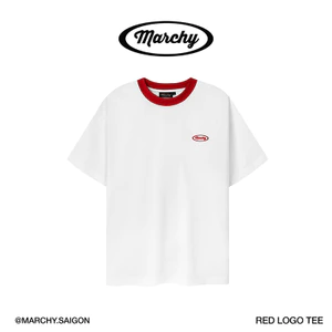 MARCHY - Red Logo Tee - Áo thun phối bo màu