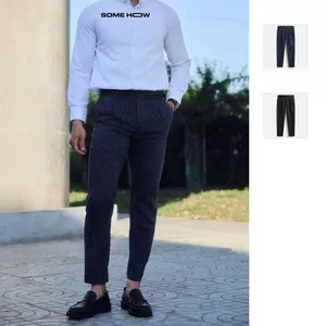 Quần Tây Nam Sidetab Formal Stripes, Chất Vải Cotton Thoải Mái, QT0029, SOME HOW STORE