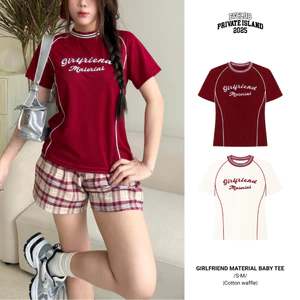 [CÓ TÁCH SET] BABY TEE WAFFLE LOGO THÊU GIRL FRIEND FFCLUB MIX