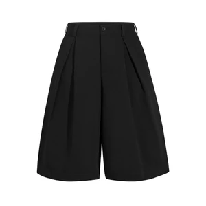 Quần tây short unisex ống rộng Baggy chất liệu cotton dày cao cấp - Ivankov Neutral Pleated Baggy Short