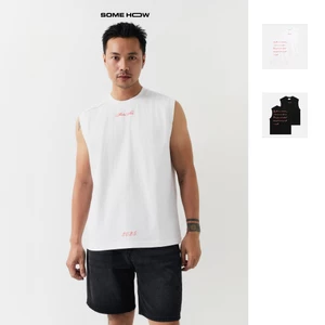  Áo Tanktop Nam Boxy Wordings, Chất Vải Cotton Thoải Mái, TT0012, SOME HOW STORE
