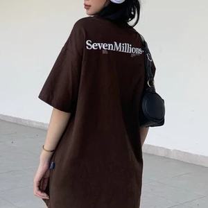 Áo Thun Cổ Tròn Mini Logo Vải Cotton 2 Chiều Unisex Oversized 7MILLIONS (7 Màu)