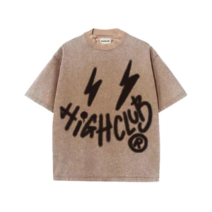 Áo thun THUNDER WASH TEE cổ tròn form Boxy HIGHCLUB - UNISEX