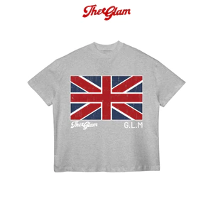 TheGlam CHÍNH HÃNG - Áo Thun Form Boxy "UK FLAG" UNISEX - Màu Xám Tiêu - TS03-01