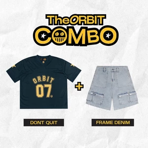 COMBO Áo Jersey DON'T QUIT NUMBER 07 +   FRAME DENIM SHORT - Local Brand Chính Hãng
