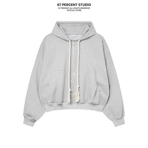 Áo Khoác Nỉ Hoodie Cotton Phối Dây Cách Điệu 67PERCENT / 67% - ZIP UP HOODIE LARGE FIT