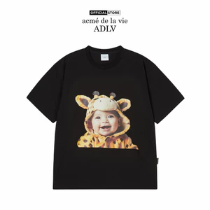 Áo Thun ADLV Baby Face Giraffe Baby Sleeve Đen dáng oversized màu đen - Hàng chính hãng