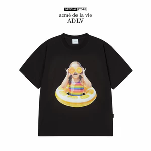 Áo Thun ADLV Baby Face Orange Tube dáng oversized màu đen - Hàng chính hãng