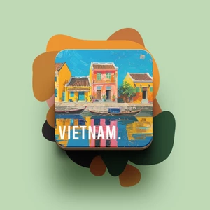 Miếng lót ly uống nước chống thấm nước bảo vệ bàn khỏi đồ uống in hình dễ thương Du lịch Vietnam 3