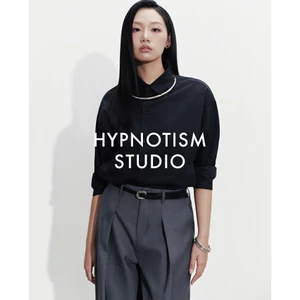 HYPNOTISM | 'RELAXED PLEATED TROUSERS' Quần Tây Ống Rộng Xếp Ly Lưng Liền Kaki Cotton Mềm Mại