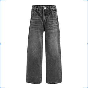 Quần Jeans ống xuông cao cấp - Ivankov Loose Fit Washed Grey Denim Pants