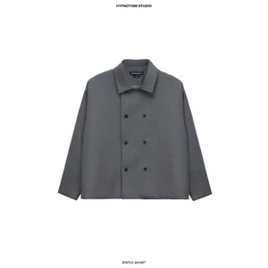 HYPNOTISM | "STAPLE JACKET" - Áo Khoác Blazer Tối Giản 2 Hàng Nút, Form Boxy, Kaki Cotton Cao Cấp