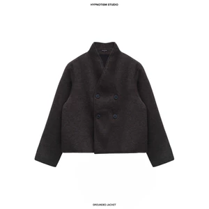 HYPNOTISM | “GROUNDED JACKET” - Áo Khoác Dạ Form Boxy Cropped 4 Nút