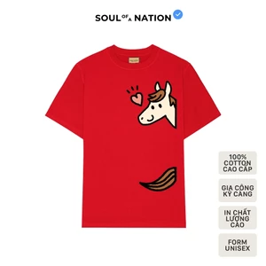 Áo thun unisex NGỰA CUTE in CAO CẤP form basic 100% cotton vải dày, không xù lông SOUL OF A NATION