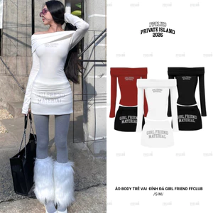 [ CÓ TÁCH SET ]SET ÁO BODY TRỄ VAI TAY DÀI ĐÍNH ĐÁ GIRL FRIEND FFCLUB MIX
