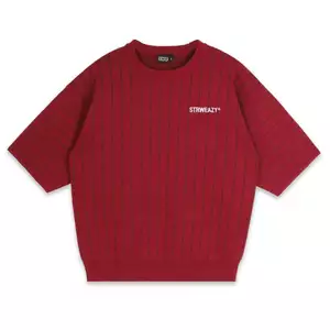 ÁO SWE PINSTRIPE KNIT TEE – RED