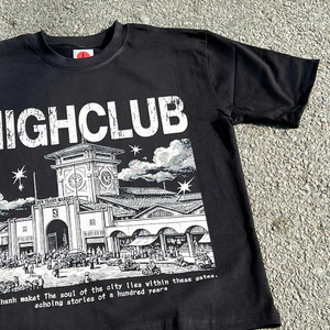Áo thun BẾN THÀNH MAKET TEE tay lỡ cổ tròn HIGHCLUB unisex - ĐEN/TRẮNG