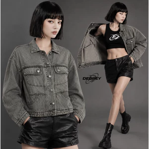 Áo Khoác Degrey Jean Jacket Basic Wax Gray - JEANJK