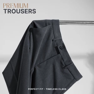 Quần âu nam PREMIUM TROUSERS TORANO  slimfit trơn cạp lót in logo GABT002