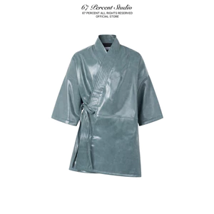 Áo Khoác Da Dáng Dài Phong Cách Nhật Bản 67PERCENT/67% - OBI LEATHER JACKET