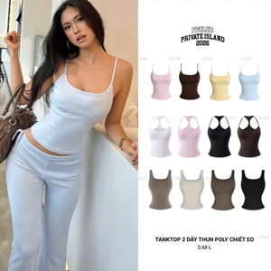 [CÓ MÀU MỚI] Áo Hai Dây Basic Chiết Eo Vải Poly Cao Cấp FFCLUB