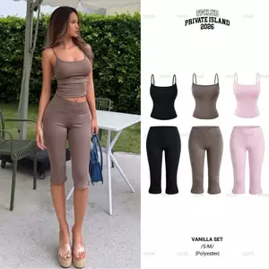 [CÓ MÃ TRONG VIDEO]  Set Áo 2 Dây, Quần lửng thun Poly dày dặn VANILLA
