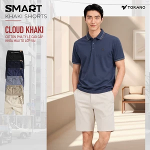 Quần short kaki SMART KHAKI SHORT TORANO, form basic, bọc viền dây dệt sườn, chất liệu cao cấp, bền màu FSBK012