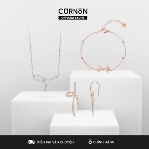 [HÀNG MỚI VỀ] Bow Collection - Bộ Sản Phẩm Trang Sức Vòng Tay, Dây Chuyền, Bông Tai Nữ Curnon - Chất Liệu Thép Không Gỉ