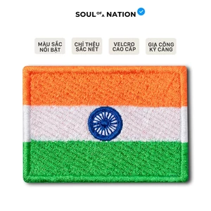 Patch Thêu CỜ ẤN ĐỘ có miếng dán velcro cao cấp - SOUL OF A NATION