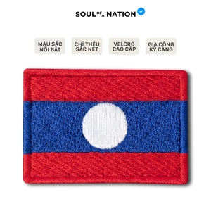 Patch Thêu CỜ LÀO có miếng dán velcro cao cấp - SOUL OF A NATION