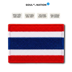 Patch Thêu CỜ THÁI LAN có miếng dán velcro cao cấp - SOUL OF A NATION