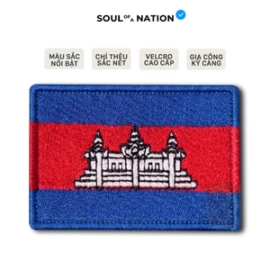 Patch Thêu CỜ CAMPUCHIA có miếng dán velcro cao cấp - SOUL OF A NATION