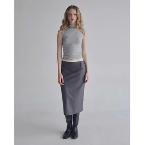 Eleven - Áo Cổ Cao Không Tay Thêu Mono | Màu Xám