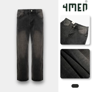 Quần Jean 4MEN Phối Dây Sọc 2 Bên Sườn Form Straight QJ132 Phong Cách Trẻ Trung, Năng Động