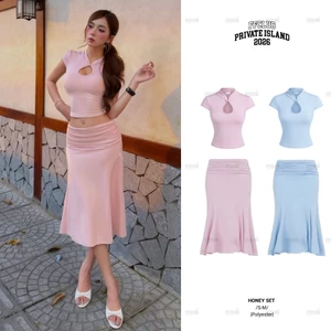 [CÓ TÁCH SET] ÁO KHOÉT GIỌT NƯỚC HONEY POLY TÔN DÁNG FFCLUB
