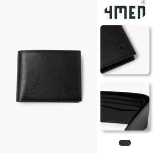 VÍ DA 4MEN Nappa Ngăn thẻ V Phối Xanh Dáng Ngang BV064 Basic, Tiện Dụng