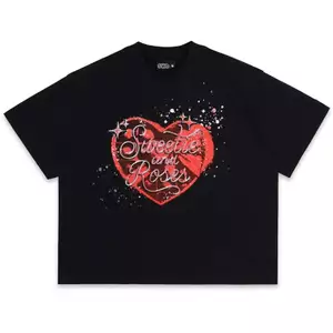 ÁO SWE CANDY ROSES BOXY TEE - BLACK
