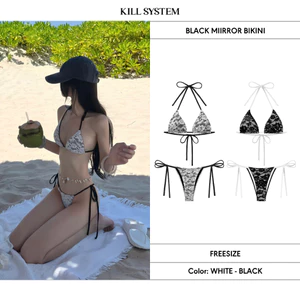 Bikini 2 mảnh hoạ tiết ren sexy BLACK MIRROR - 𝐊𝐈𝐋𝐋 𝐒𝐘𝐒𝐓𝐄𝐌