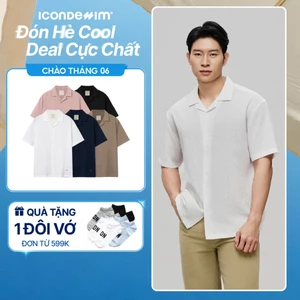 Áo Sơ Mi Cuban Linen Nam ICONDENIM Tay Ngắn Natural Voyager Form Relaxed SMID0288