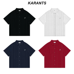 Karants Áo Sơ Mi Boxy Vải Satin Gắn Thanh Kim Loại Trơn Nam Nữ Unisex - KR262